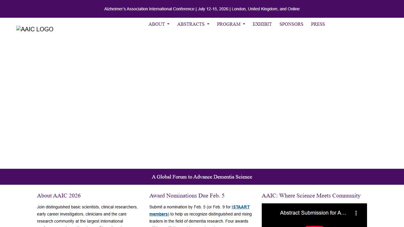 AAIC July 12-15, 2026 Alzheimer's Association